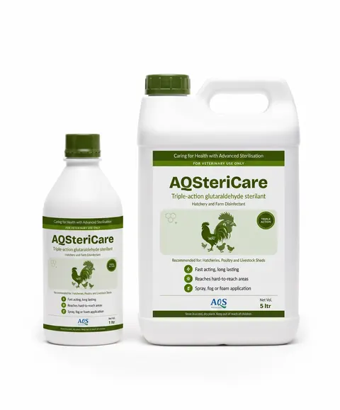 AQSteriCare pack, an example of disinfectant concentrates